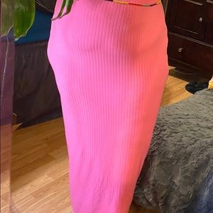 Ashley Stewart Curvy girls pink ribbed skirt